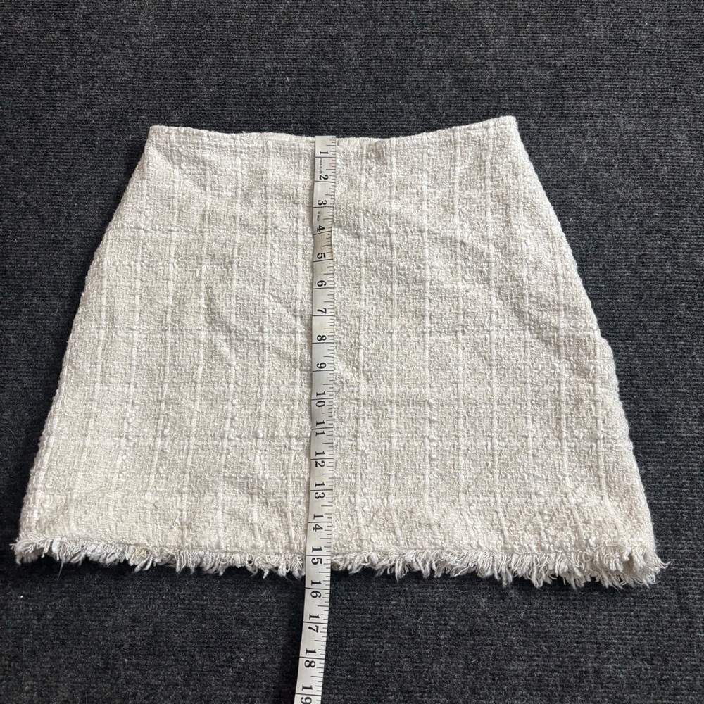 Express Cream Skirt with Fringed Hem - Picture 4 of 6